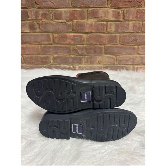 Tommy Hilfiger Women’s Black/Tan Coree Rubber Tall Rain Boot Size 9 - Picture 6 of 8